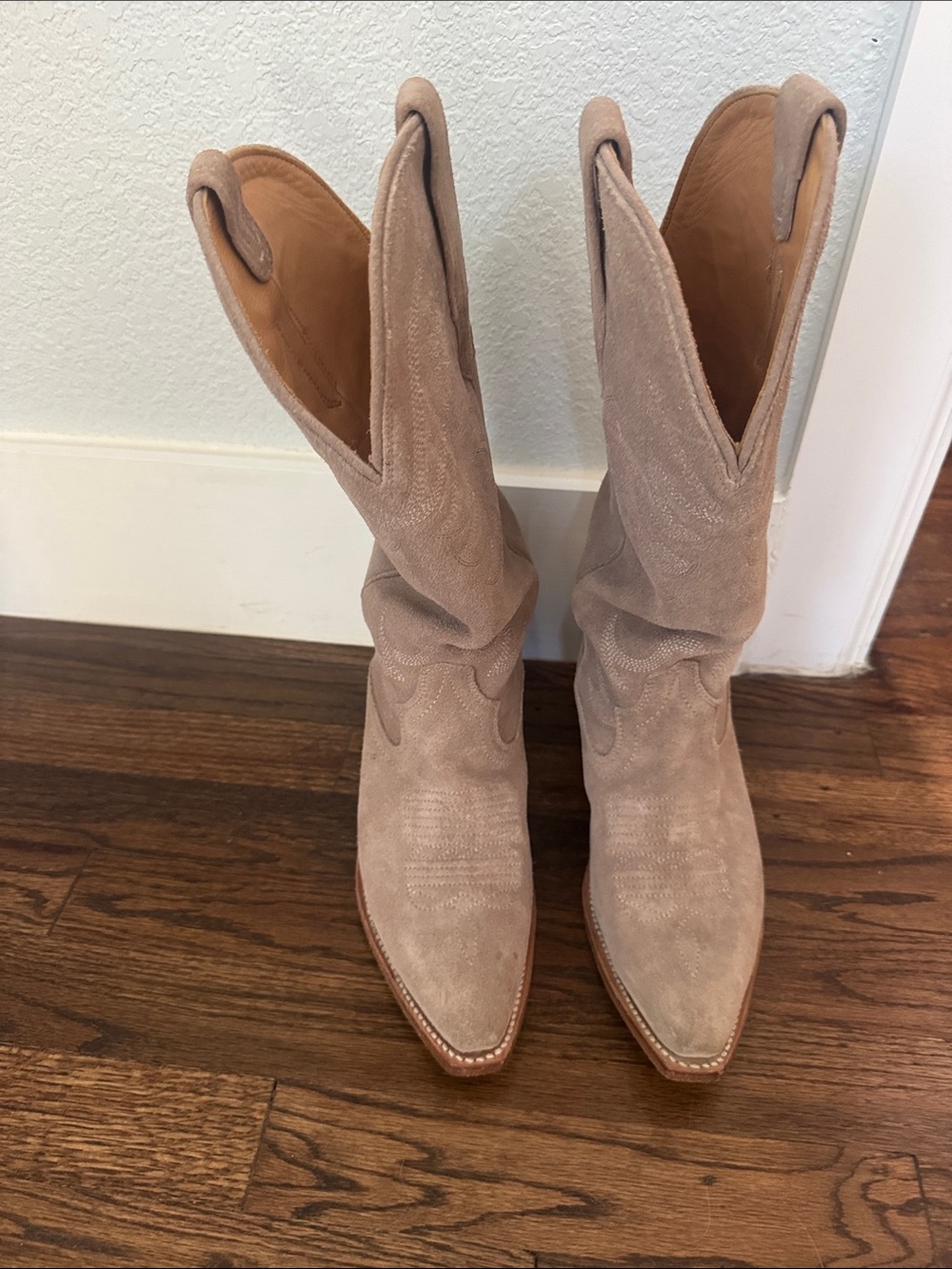 Tecovas Fawn Suede Cowboy Boot - Picture 2 of 7